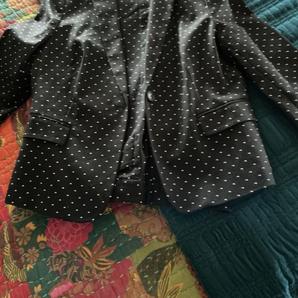 Zara Black Blazer with White Dots